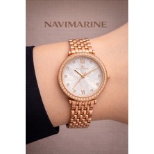 Navimarine Rose gold Kadın Kol Saati Renk atmaz 3 ATM Su Geçirmez 2 Yıl Garantilidir