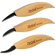 Rox Wood 0376 Ahşap Yontma ve Oyma Bıçağı 3'lü Set