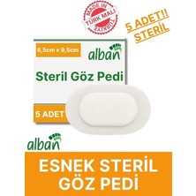 Alban Steril Göz Pedi, Non-Woven 6,5cmx9,5cm Gözpedi, Steril Tekli Paketlerde 5'li Kutu Içerisinde