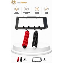 RotRever Roborock Q5 Pro / Q5 Pro+ / Q8 Max / Q8 Max+ Robot Süpürge Ana Fırça Fırça Kapağı Yedek Parça Seti 3 Parça Siyah