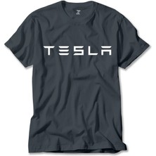 Z zepplin Tesla Text Füme Tişört