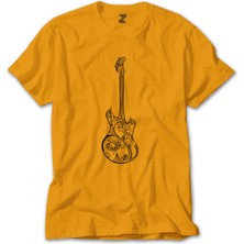 Z zepplin Gitar Müzik Aşkı Sarı Tişört