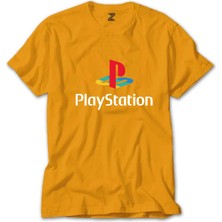 Z zepplin Playstation Logo White Sarı Tişört