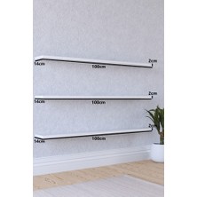 yankı-byeg 100 cm 3lü Mat Beyaz Mdf Uçan Duvar Rafı Gizli Bağlantı Kitaplık