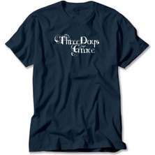 Z zepplin Three Days Grace Logo Text Lacivert Tişört