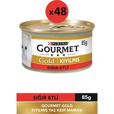 Gourmet Gold Kiyilmis Sigir Etli Kedi Konservesi 85GR-48Lİ