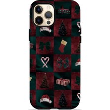 Piyasa Sepeti iPhone 12 Pro Vorian Magsafe Çift Katmanlı Holiday Night Squares Kılıf