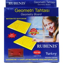 Rubenis Geometri Tahtası 1 Adet Sarı Renkli Çift Taraflı Eğitim Materyali