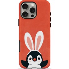 Piyasa Sepeti iPhone 16 Pro Max Vorian Çift Katmanlı Tavşan Penguenli Kılıf