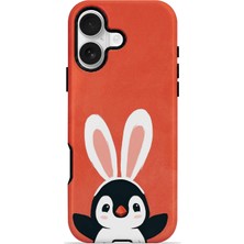 Piyasa Sepeti iPhone 16 Plus Vorian Magsafe Çift Katmanlı Tavşan Penguenli Kılıf