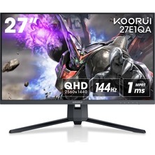 Monitör, 27E1QA, 27 Inç, 144Hz, Qhd, 2560*1440, 1ms, Va, Adaptive Sync, Monitörler, Gaming, HDMI 2.0*2, Dp 1.2*1, Eğilmek, -5~20°, Yukarı ve Aşağı, Görme Açısı 178°, VESA，75*75MM, Siyah