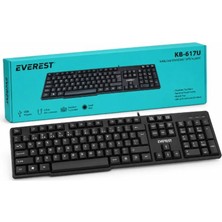 Nusrat Bilişim Everest KB-617U Siyah 2mt Bakır Kablolu USB F Standart Klavye