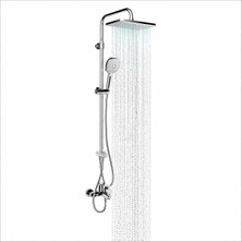 Adell Mode S  Rain Duş Sistemi + Lea Banyo Bataryası Seti (2 Parça) Parlak Krom | Adl.35.01.01.02