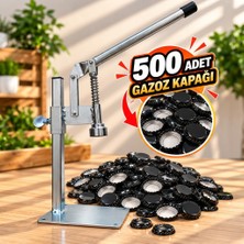 Morpanya Gazzel Şişe Kapatma Aleti Gazoz Soda Şişesi Taç Kapak Makinası + 500 Adet Gazoz Kapağı