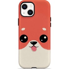 Piyasa Sepeti iPhone 13 Vorian Çift Katmanlı Şeftali Köpekli Kılıf