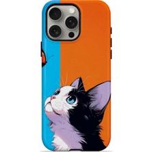 Piyasa Sepeti iPhone 15 Pro Max Vorian Çift Katmanlı Kelebekli Kılıf