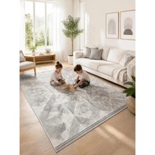 Biyikli Piyade %100 Pamuk Dokuma Halı Örtüsü 200x300 cm (6m²) - Çift Taraflı Kullanım Gri Antrasit