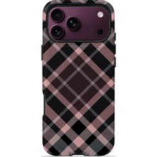 Piyasa Sepeti iPhone 18 Pro Max Vorian Magsafe Çift Katmanlı Pudra Siyah Ekose Kılıf