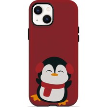 Piyasa Sepeti iPhone 15 Plus Vorian Magsafe Çift Katmanlı Kırmızı Penguenli Kılıf