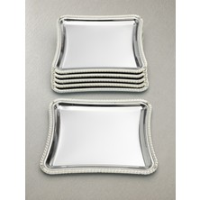 Yaren Style Royal Corda 6'lı Paslanmaz  - Döküm Çerçeveli Sunum Tepsisi 19X22 cm