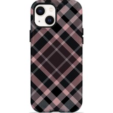 Piyasa Sepeti iPhone 14 Plus Vorian Çift Katmanlı Pudra Siyah Ekose Kılıf