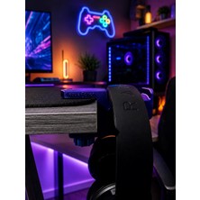 Mor-Mavi Premium Kulaklık Standı | 3D Premium Tasarım | Gamer Masa Kenarı Aksesuarı | Nebula Edition