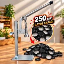 Morpanya Gazzel Şişe Kapatma Aleti Gazoz Soda Şişesi Taç Kapak Makinası + 250 Adet Gazoz Kapağı
