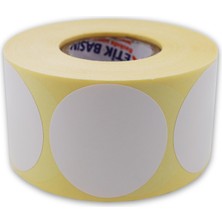 Kuşe Etiket 40MM Çap Ruloda 500 Adet 40MM Kuka Çapında Baskısız Barkod Yazıcı Etiketi