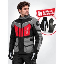 Kıyak Moto Kırmızı 4 Mevsim Korumalı Motosiklet Montu Rider Set – Eldiven Hediyeli