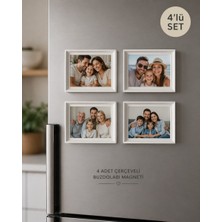 Renk Kartuş Çerçeveli Buzdolabı Magneti 4’lü Set 65X95 mm Dikey Yatay Kullanım Fotoğraf Çerçevesi