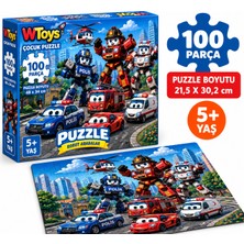 Robot Arabalar 100 Parça Puzzle