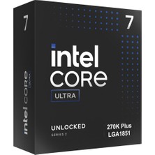 Intel® Core™ Ultra 7 Işlemci 270K Plus 24 Çekirdek (8 P Çekirdeği + 16 E-Çekirdek) 5,5 Ghz'e Kadar