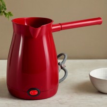 Str Store Elektrikli Cezve Türk Kahvesi 1000W 0.4l Çift Ağzı Kırmızı