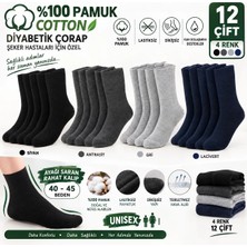 Gümüş Diyabetik 12'li Dikişsiz Çorap