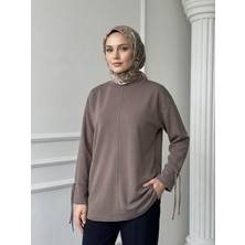 Miostil Kol Biye Detay Pike Tunik-Açık Kahve