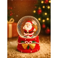 Kesene 2027 Yeni Yıl Noel Baba Temalı Orta Boy Işıklı Kar Küresi yılbaşı Hediyesi Ev Ofis Dekorasyonu 9 cm