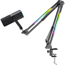 Gamenote GK71 Pro Rgb Yayıncı Mikrofonu, 24-Bit, 192KHZ, Xlr & Type-C, Stantlı (Siyah)