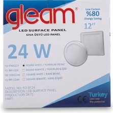 Gleam 24W Sıva Üstü LED Panel 12" Yuvarlak Beyaz YD-8901224