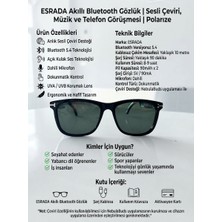 Esrada Akıllı Bluetooth Gözlük Sesli Çeviri Özellikli Mikrofonlu UV400 Polarize Güneş Gözlüğü ES256 C01 55
