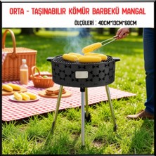 Argeus Uyguna-Yakala 40CM*13CM*60CM- Orta - Taşınabilir Kömür Barbekü Mangal -MLZ.418