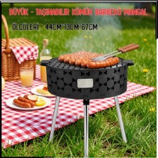 Argeus Uyguna-Yakala 44CM*13CM*67CM - Büyük - Taşınabilir Kömür Barbekü Mangal -MLZ.419