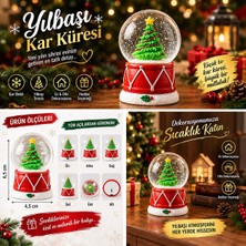Kesene 2027 Yeni Yıl Noel Çam Ağacı Temalı Işıklı Kar Küresi Yılbaşı Hediyesi 6.5 cm