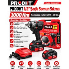 Dorf Prodht D18000201 1/2" Şarjlı Somun Sıkma 1000 Nm 20V 4.0AH Çift Akülü Kömürsüz