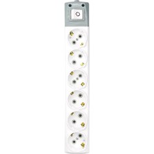 De-Pa 961100 6'lı Anahtarlı Topraklı Grup Priz Klemensli Beyaz 16A 220-250V