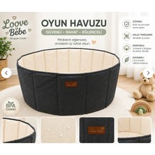 Loove Bebe Oyun Top Havuzu 90 cm Yükseklik 35 cm Oyuncak Oyun Alanı Silinebilir Kumaş — Krem