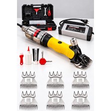 SCHUTZENGER 6 Takım Bıçak Adaptörlü Koyun Kırkma Makinesi Çelik Isınmaz Metal Şanzıman Profesyonel Sarı