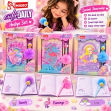 Mikro Cute Daily Peluş Figürlü Kalem ve Not Defteri Hediye Seti (3 Farklı Model Seçeneği)