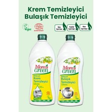 Mom's Green 2'li Set Bitkisel Elde Bulaşık Temizleyici Limon - Mutfak Krem Temizleyici Limon 2x 750 ml