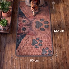 Sogood Concept XXL - Tekir Kedi Elekli Kedi Kum Paspası - Çift Katmanlı Petek Dokulu Kedi Kumu Yakalama Paspası - 60 x 120 cm