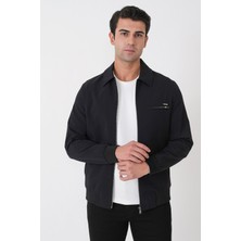 Efor Slim Fit Önü Fermuarlı Etek Kol Ribanalı Esnek Siyah Mont mt 184